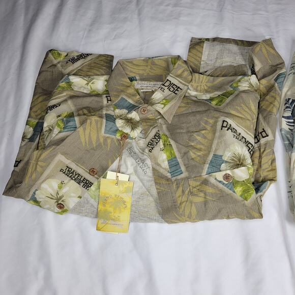 Hawaiian Shirts Dress Mens Sz Medium 100% Silk Summer Beach Pool Bowling Hawaii - Picture 8 of 10